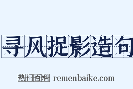 寻风捉影造句是什么意思的图片